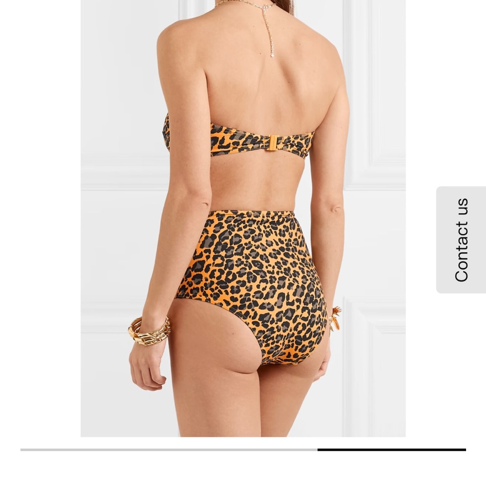 Zimmermann Mustard Leopard Bandeau Bikini Set - Picture 2 of 11